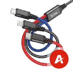 X76 3-in-1 Super charging cable(iP+Type-C+Micro)