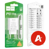 C143A Benefit single port PD20W charger set(C to iP)(EU)