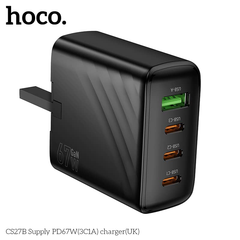 Hoco CS27B Supply PD67W (3C1A) Charger Set – C to C UK Plug