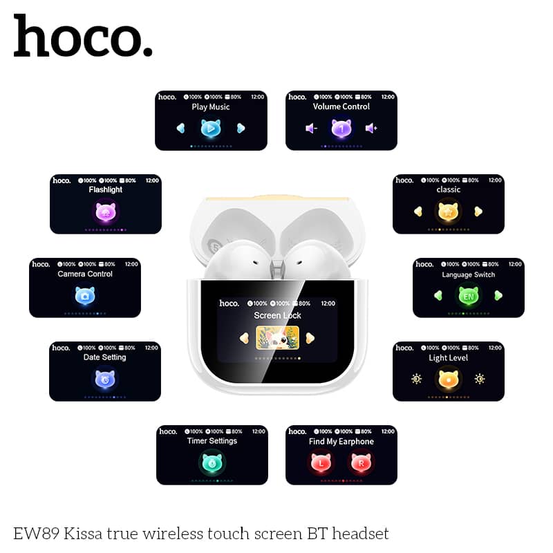 Hoco EW89 Kissa True Wireless Touch Screen BT Headset 