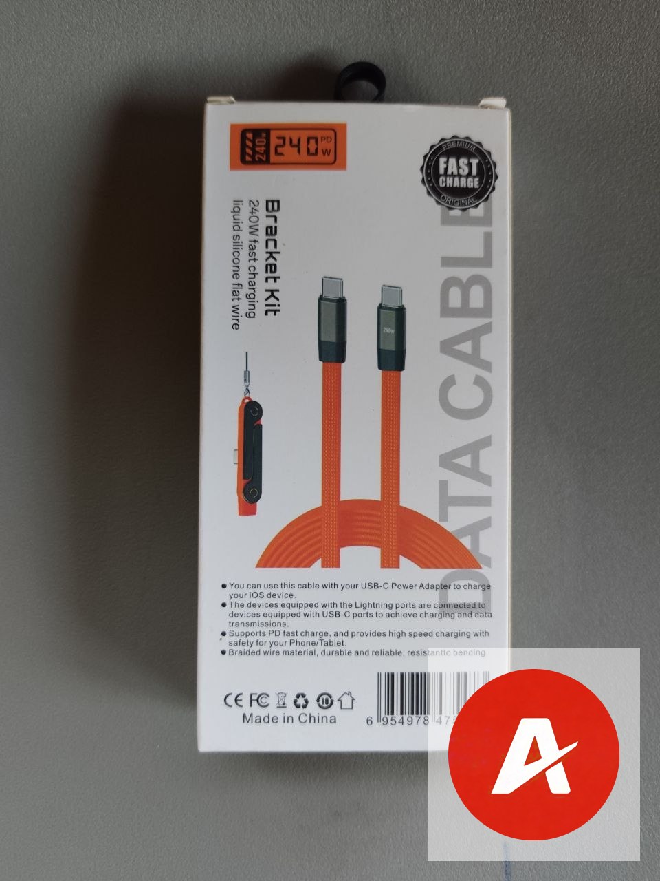 Avazonia 240W Fast Charging Cable with Detachable Folding Stand